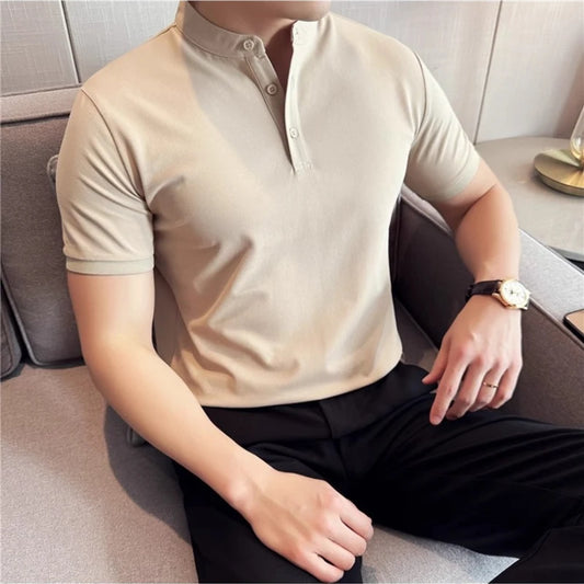 Henley Polo Summer T-Shirt