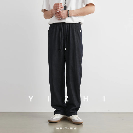 Lyocell Wide-Leg Denim Pants
