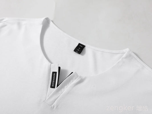 V-Neck Summer Cotton T-Shirt